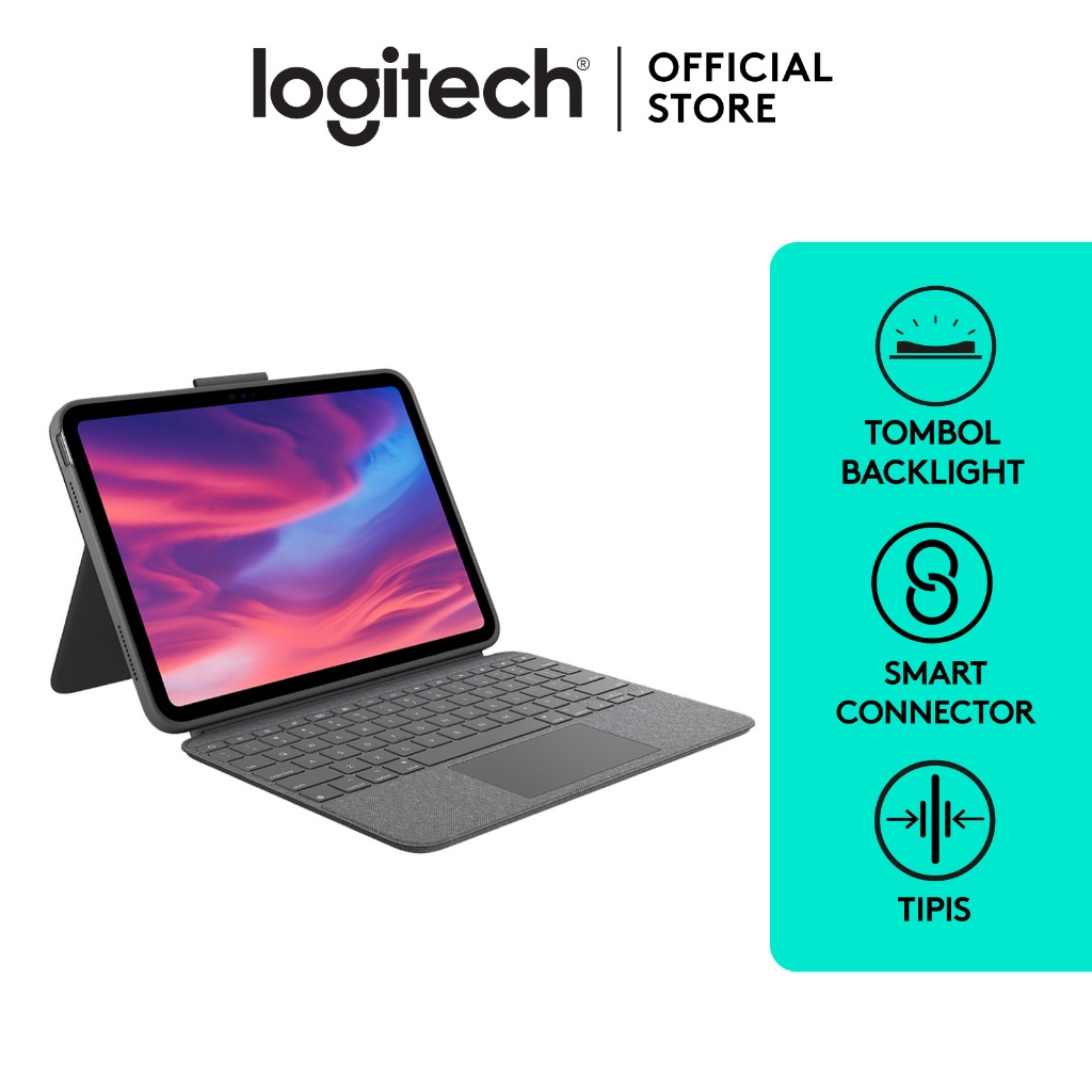 Logitech Combo Touch Keyboard Case Backlit for iPad 10th Gen & A16