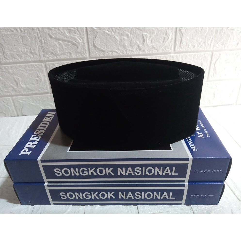 Paling Bagus ECER HARGA GROSIR Ready Stock Peci Hitam Polos  Songkok Hitam Polos AC  Peci Bludru  So