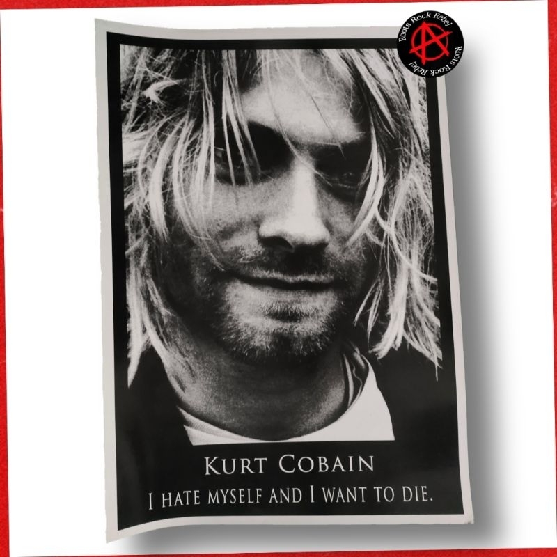 POSTER - KURT COBAIN hate (Ukuran Jumbo) Nirvana