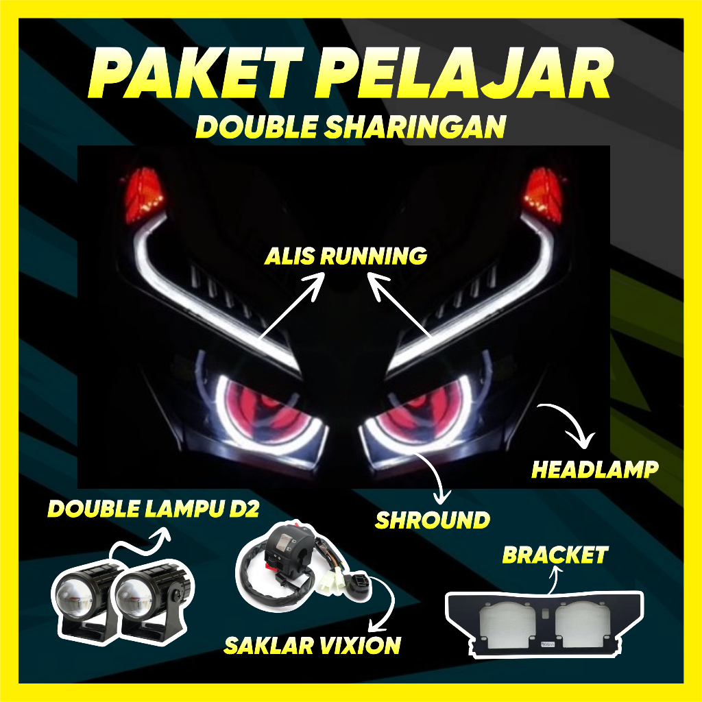 Lampu Variasi motor full set Headlamp Vario 125/150/160