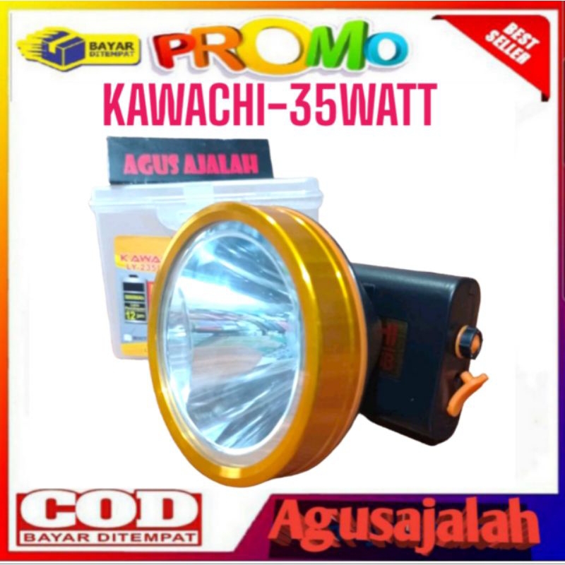 Senter Kepala KAWACHI 35 Watt LY-235A Super Terang Cahaya Putih Dan Cahaya Kuning/Headlamp KAWACHI L