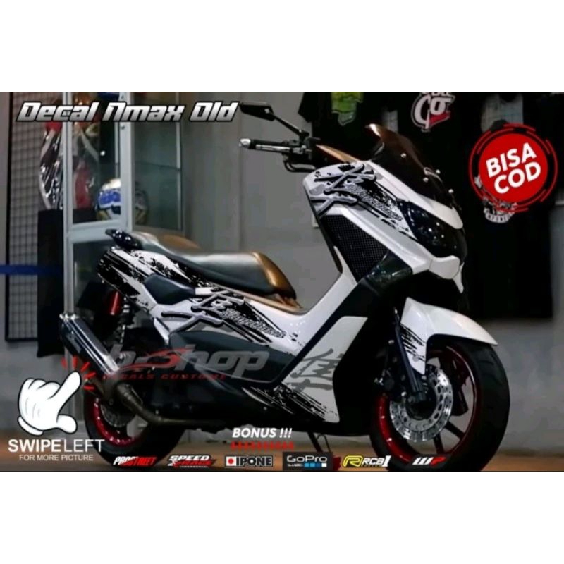 stiker decal nmax old 2019 full body motif hayabusa putih