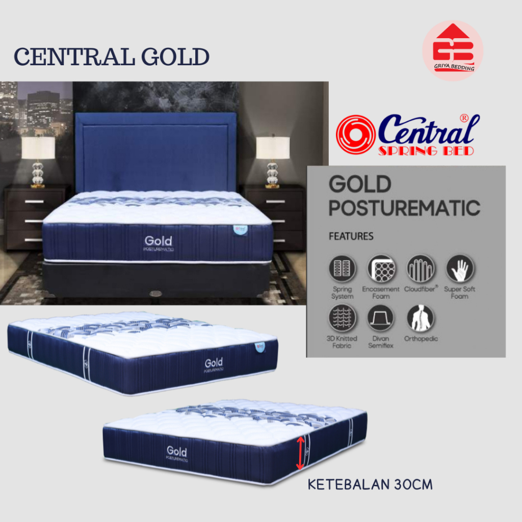 GRIYA BED SPRING BED CENTRAL GOLD by CENTRAL (MATRAS SAJA) - Springbed Semarang