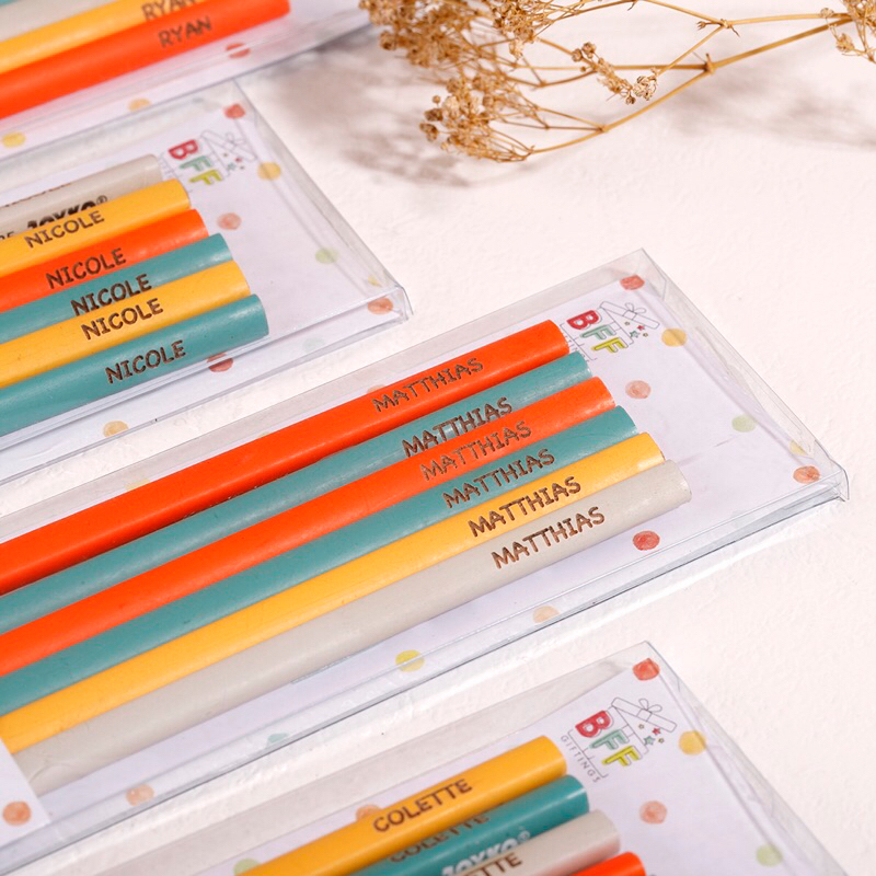 

Pensil Grafir Custom Nama / Engrave Pencil 2B / Pencil Custom Name / Free Pensil Custom Nama