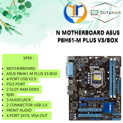N MOTHERBOARD ASUS P8H61-M PLUS V3BOX