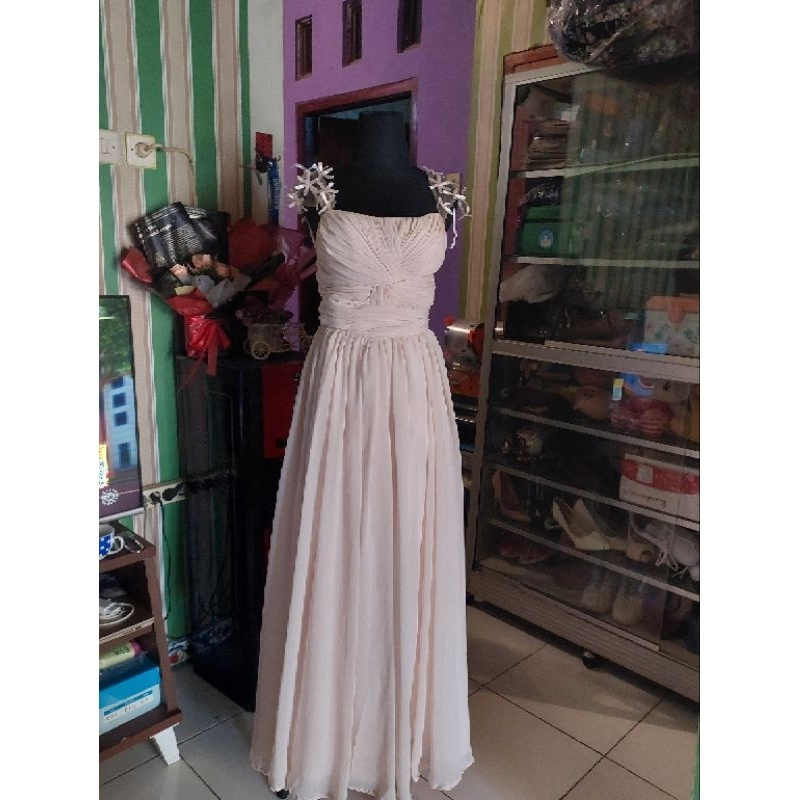 GAUN DRES PANJANG PESTA JAHITAN
