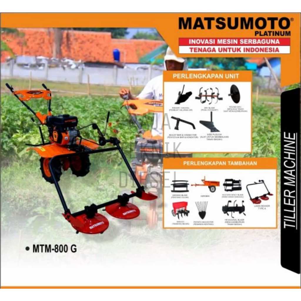 Alat Pemotong Rumput Traktor Tiller Matsumoto MTM-800 G Lawn Mower ORIGINAL