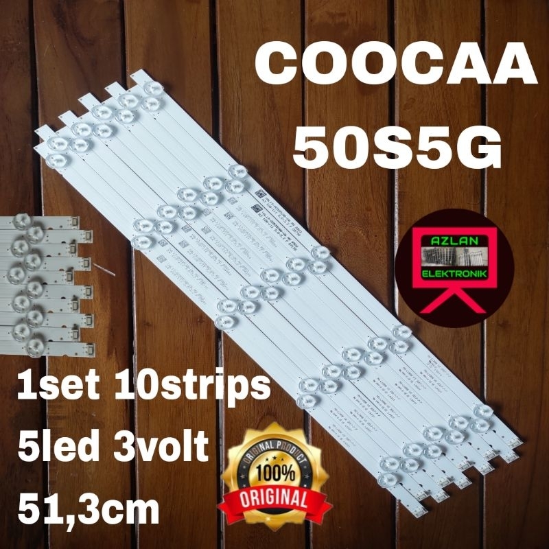 BACKLIGHT COOCAA 50" 50S5G BL LAMPU KOKA 50IN 10btg 5led 51,3cm