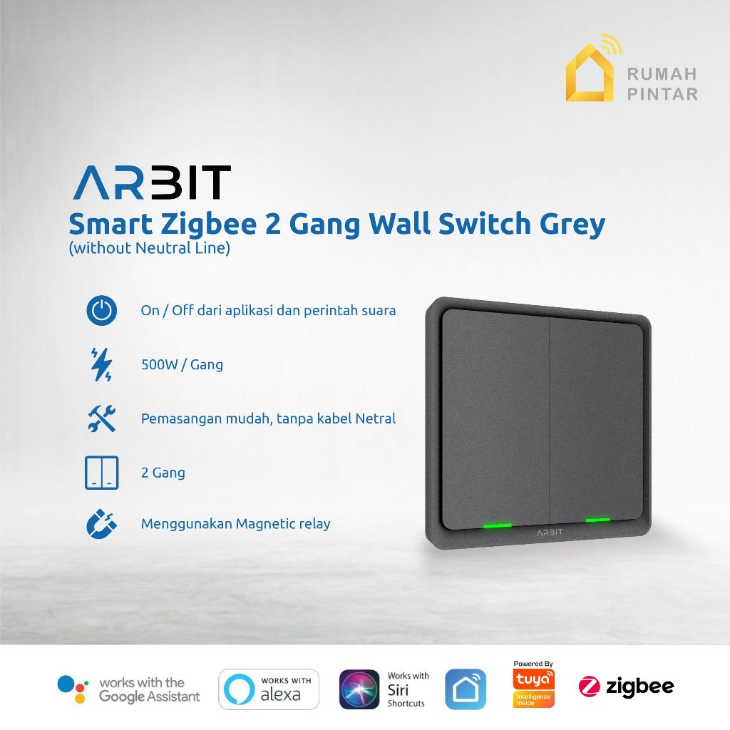ARBIT – Smart Zigbee 2 Gang Switch without Neutral Line