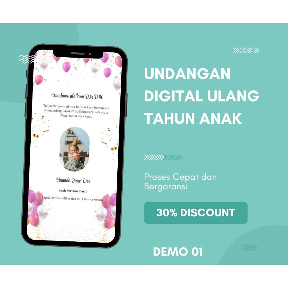 Undangan digital ulang tahun anak