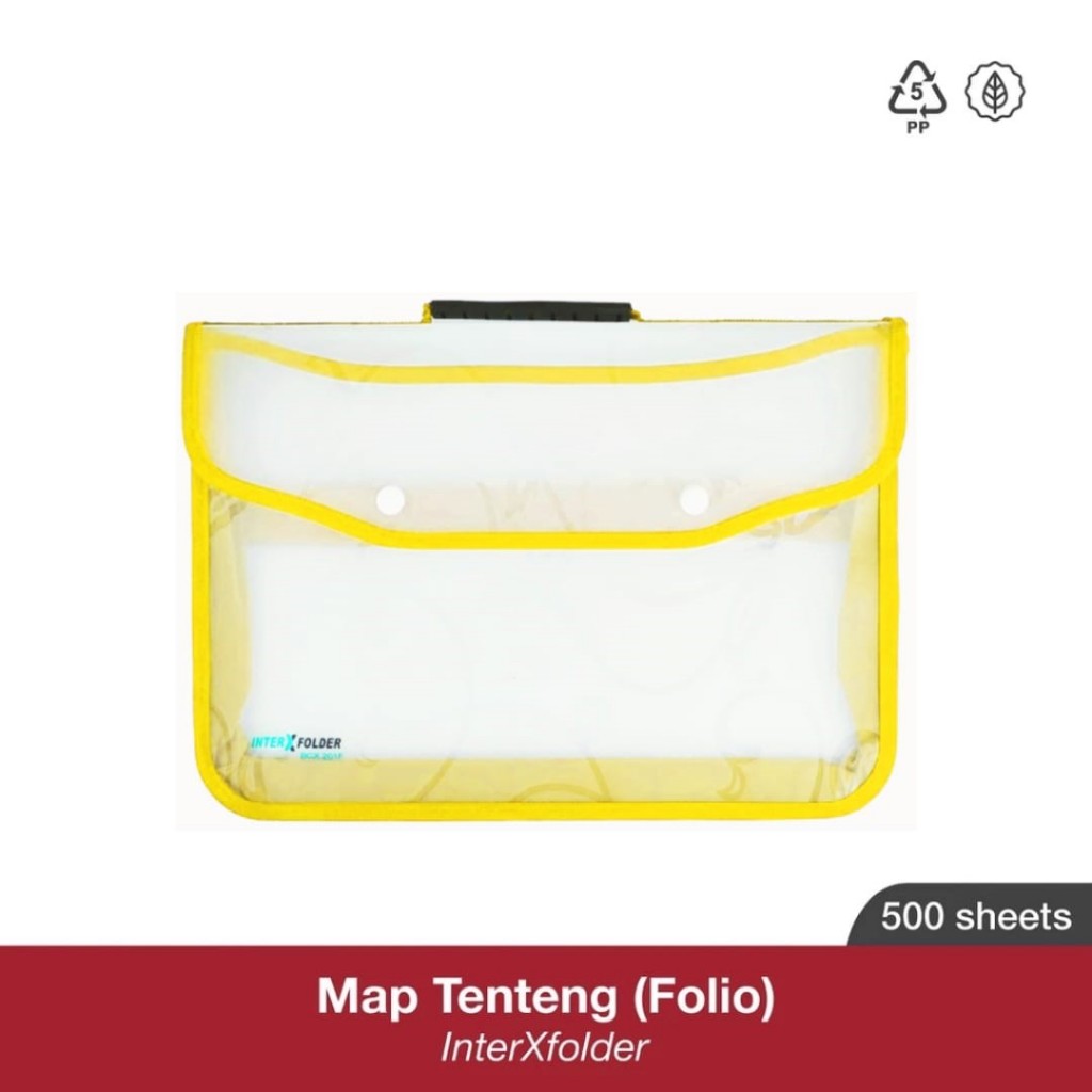 

BRIEF CASE INTER-X / TAS MAP KANCING 2 / FILE CASE KANCING INTER-X BCX201F FLORA KUNING