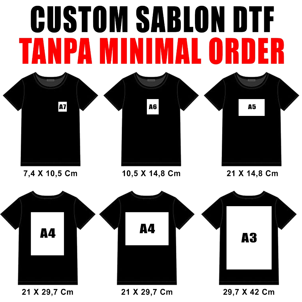 

SABLON SETRIKA/DTF SATUAN CUSTOM GAMBAR DAN UKURAN PRINT UNTUK KAOS