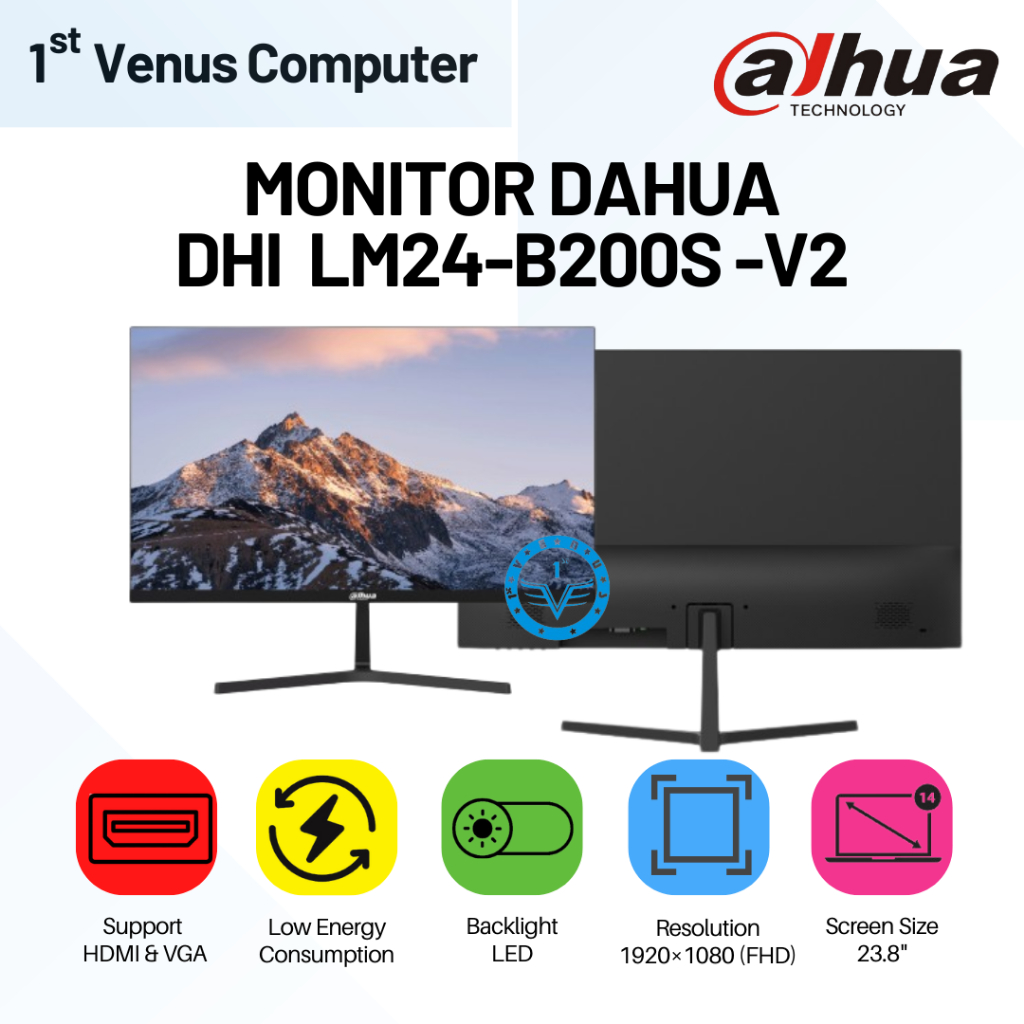 Monitor LED Dahua 24" DHI-LM24-B200S FHD HDMI VA Garansi Resmi 100Hz