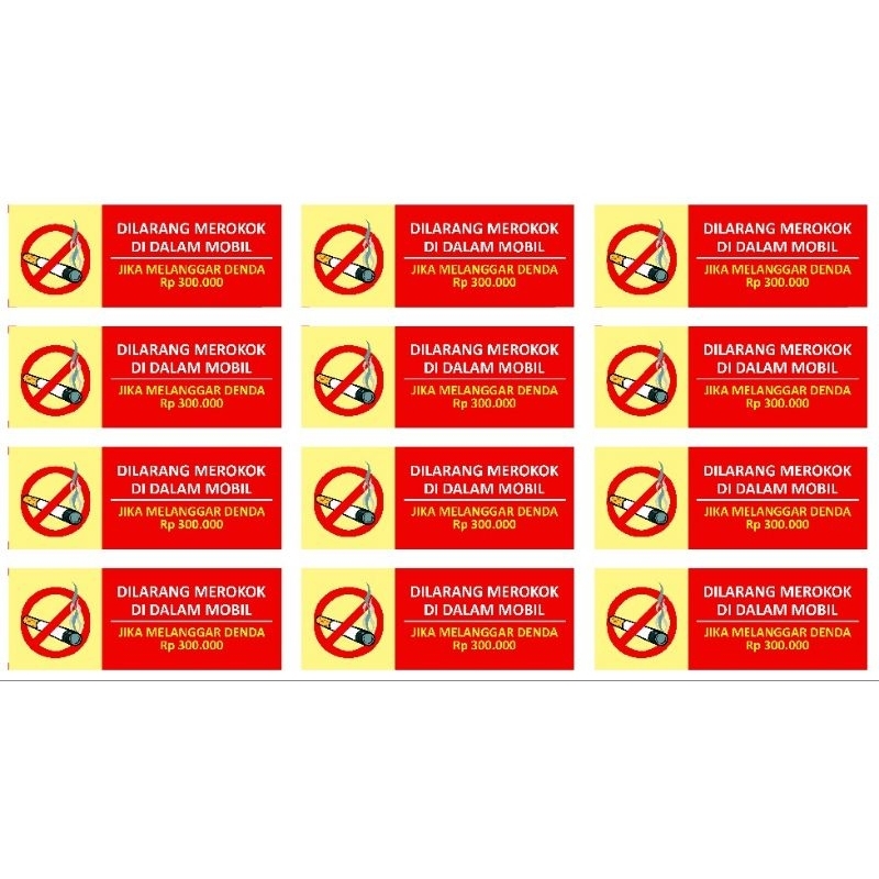 Akrilik Dilarang Merokok Dimobil Custom