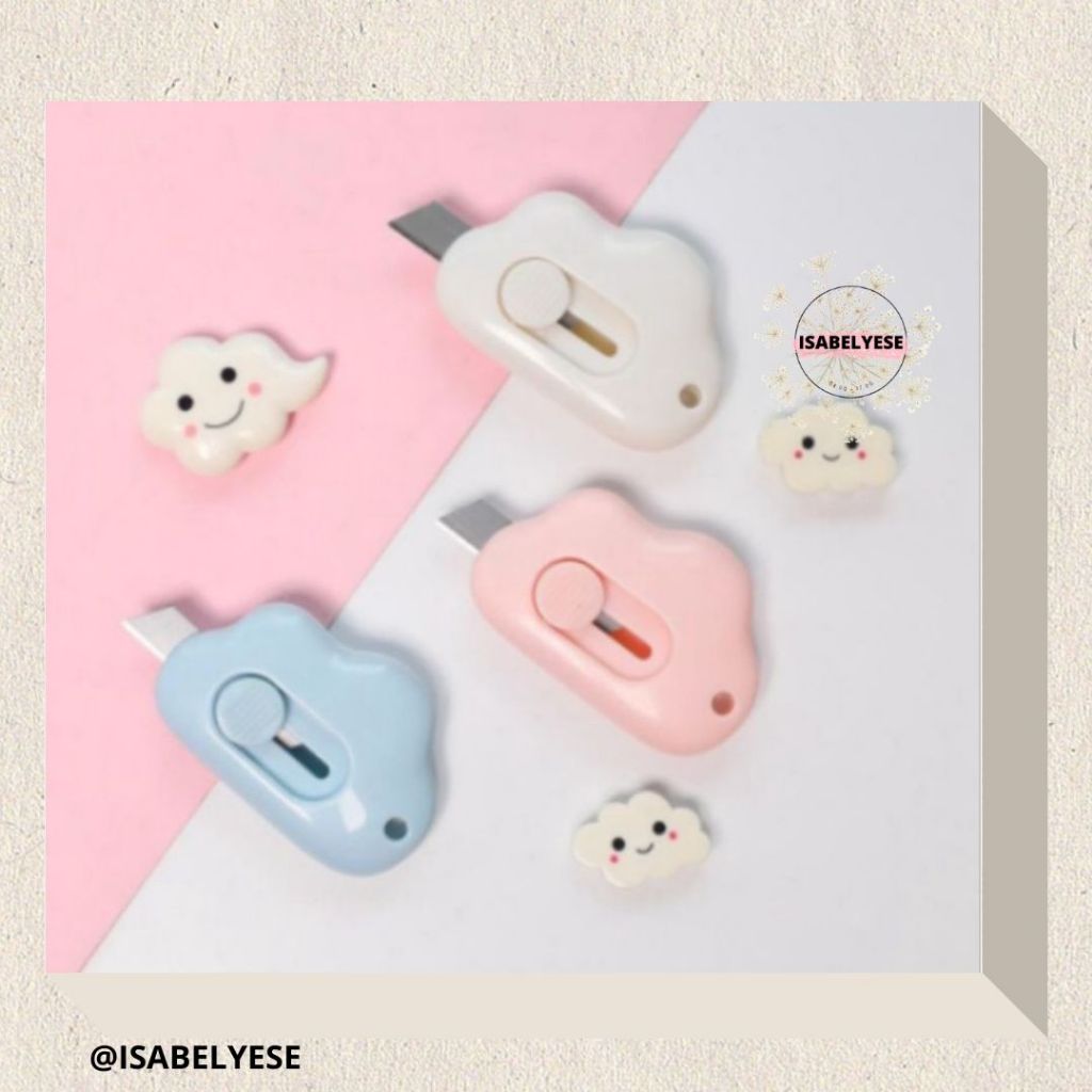 

❤✔ CUTTER DOLPHIN & CUTTER AWAN || Cutter Mini Motif Awan Papper Cut Mini Viral Karakter Cloud Lucu Pisau