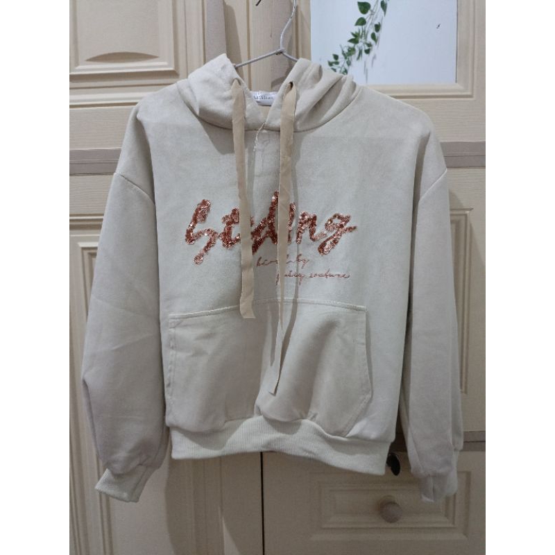 PRELOVED PULL & BEAR SWEATER CROP HOODIE