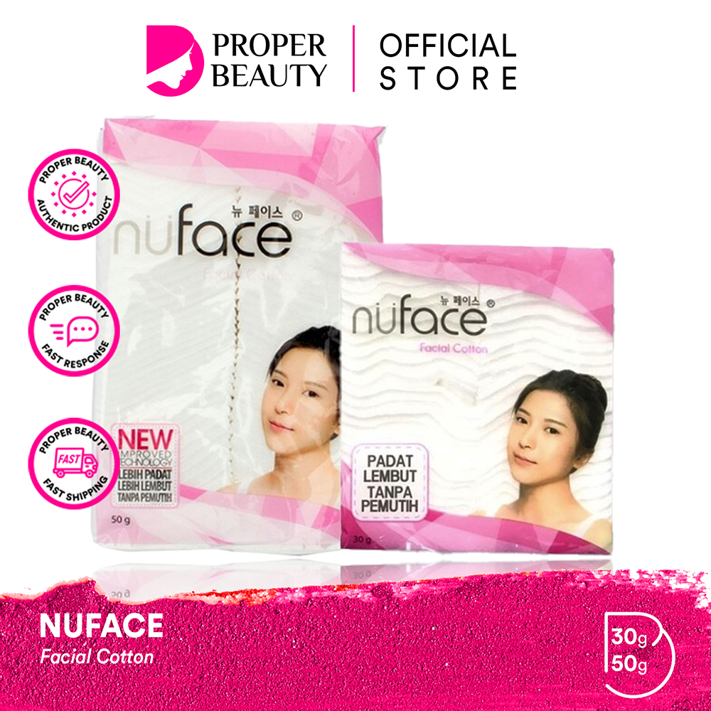 NUFACE Facial Cotton Indonesia / Kapas Wajah Kotak 30g 50g / Padat Lembut Tanpa Pemutih / Alat Kecan