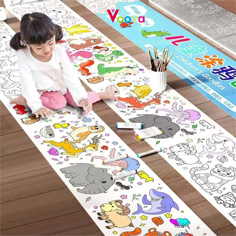 

VOOVA 3 METER Graffiti Scroll Kertas Mewarnai Jumbo Anak Kertas Mewarnai Jumbo Dan Besar COLORING ROLL Paper
