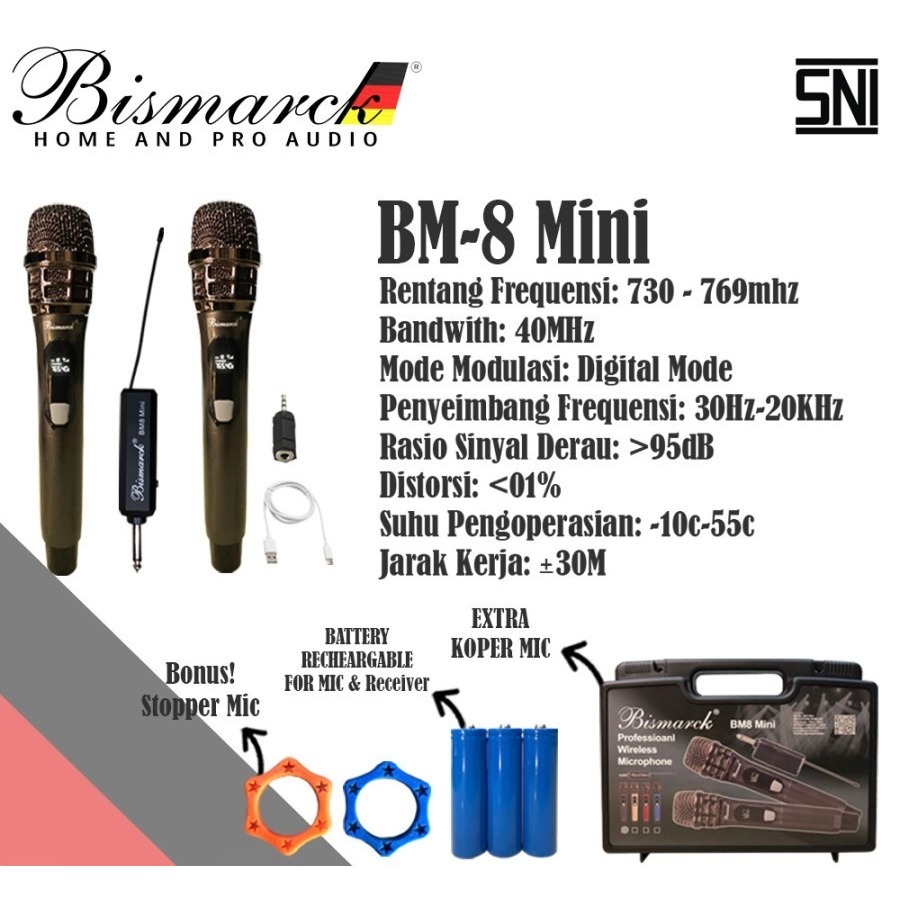 Microphone Wireless Bismarck BM-8 MINI