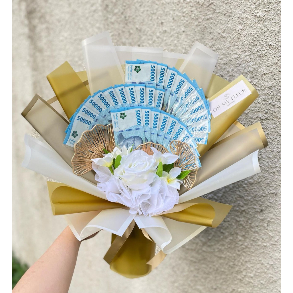 FAN STYLE MONEY BOUQUET | JUAL BUKET UANG ASLI BUNGA ARTIFICIAL | FLOWER MONEY BOUQUET KADO SIDANG W