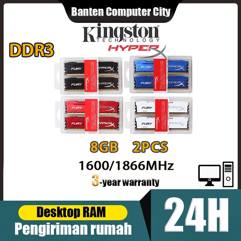 flaminggo shop - Pengiriman Jakarta 2pcs 8GB kit Kingston Hyperx Desktop RAM DDR3 1600 1866MHZ DIMM
