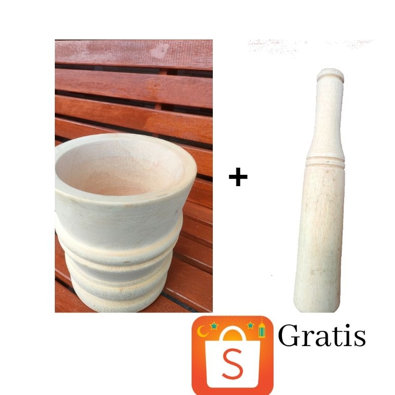 Lumpang Tumbuk + free halu(alat penumbuk)