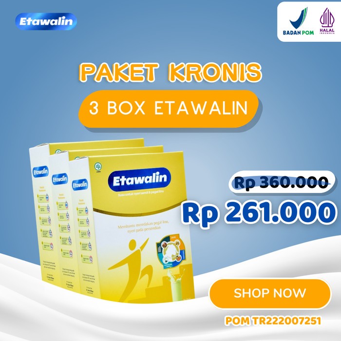 

Etawalin Paket 3 Box Susu untuk nyeri sendi dan pegal linu