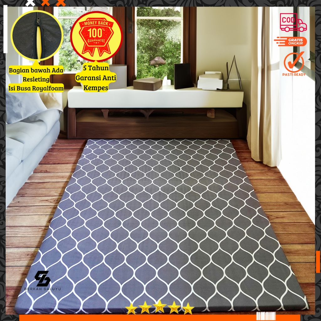 Kasur Busa Motif Minimalis Kasur Lipat Tebal & Empuk Busa ROYAL karpet import