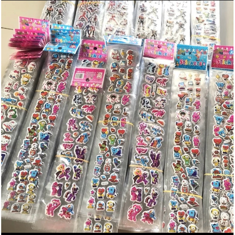 

5 lbr stiker embos panjang korea kartun
