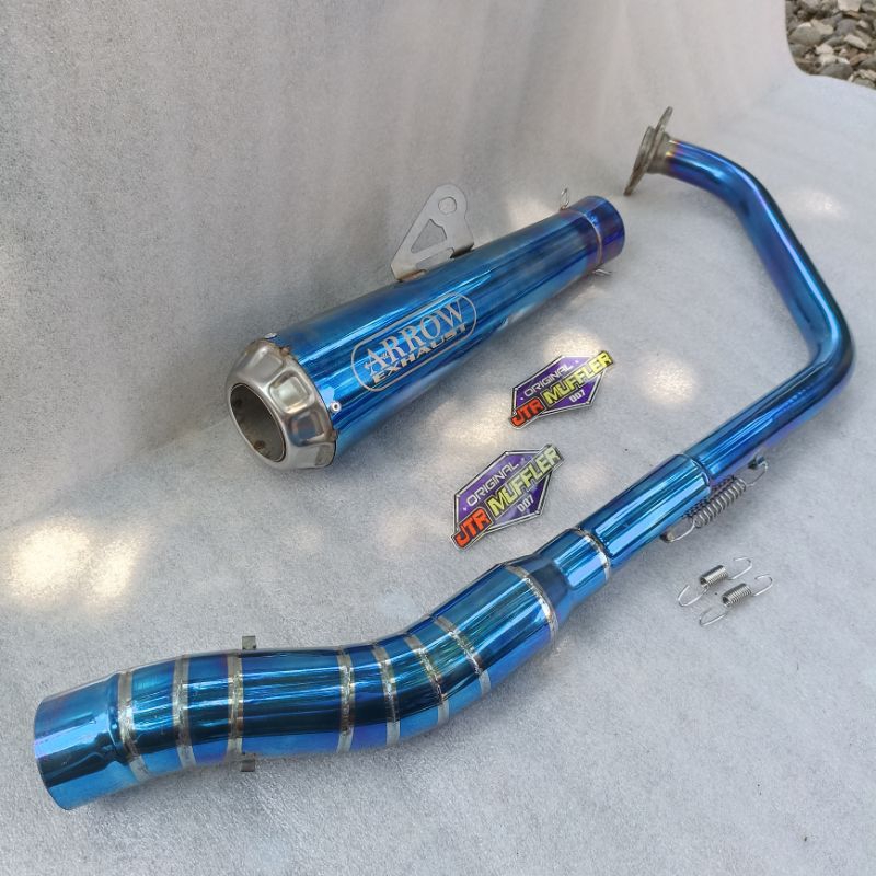 Knalpot racing R15 v3 V4 Arrow pro race bluemoon fullset lengkap