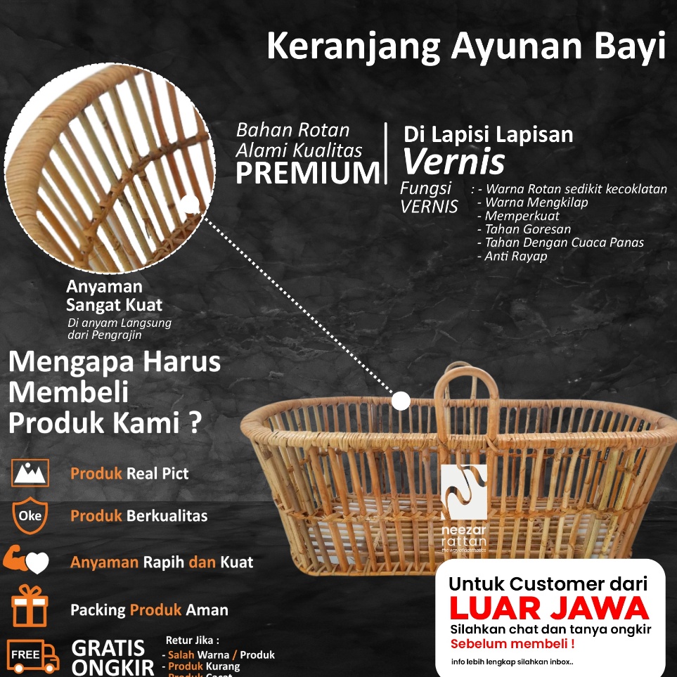 Og Keranjang Saja Ayunan Bayi Rotan Ayunan Anak Baby Ayunan minimalis Tidur Bayi