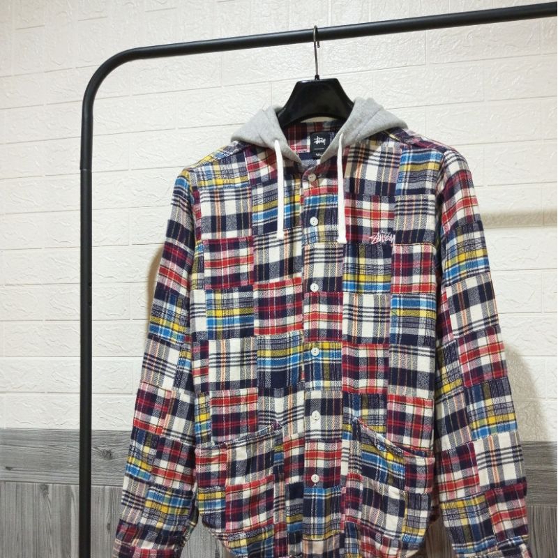 Stussy Patchwork Men's Flannel Hooded