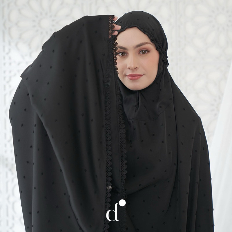 D.noktah Official - Sahara Prayer Set (Set Mukena) - Black (Dot Textured)