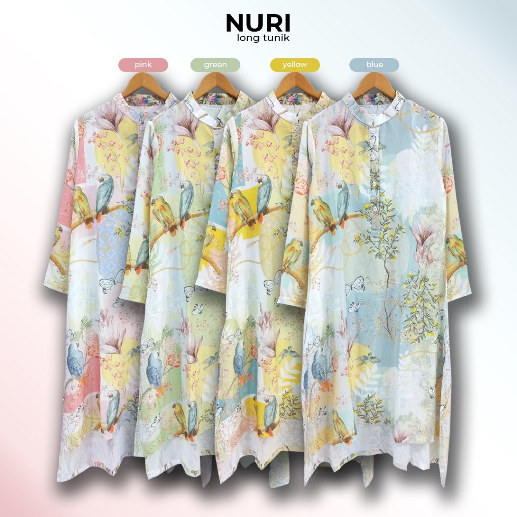 Ameela KL. Tunik NURI /  Baju Pakaian Atasan Wanita Zara Printing / Long Tunic Woman's Fashion