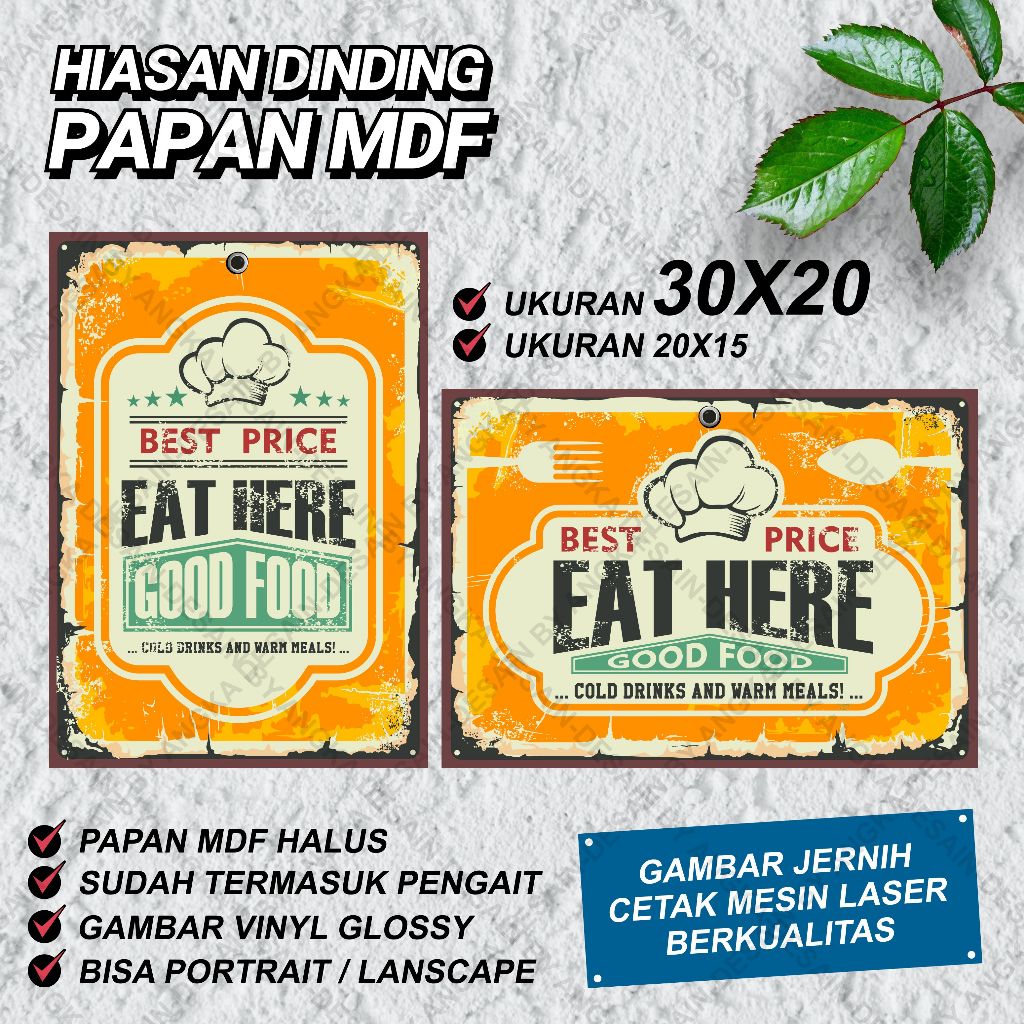 Poster Retro MDF- Dekorasi dinding MDF - Pajangan poster - Hiasan dinding - Poster Vintage