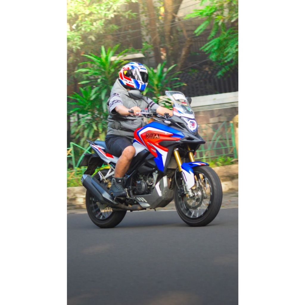 Decal CB 150x striping stiker motor CB 150x desain keren MOTIF Twin afrika trend custom desain D-N4-