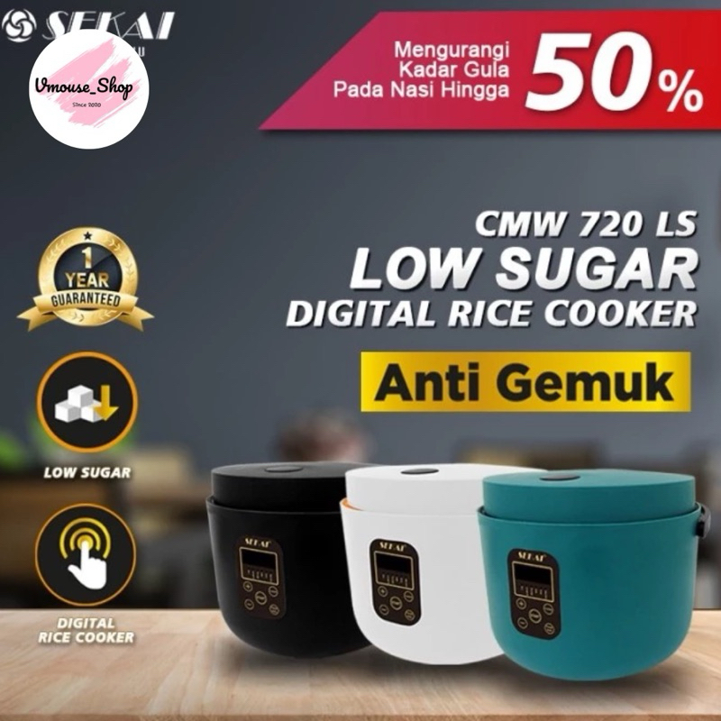 SEKAI RICE COOKER DIGITAL LOW SUGAR CMW 720LS - MAGIC COM DIGITAL SEKAI 1 LITER - LOW SUGAR RICE COO