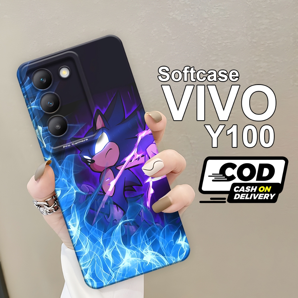 Softcase VIVO Y100 5G Terbaru {PAR33} Fashion Super Sonic Si Cepat Biru Case Anti Slip Casing Keren 