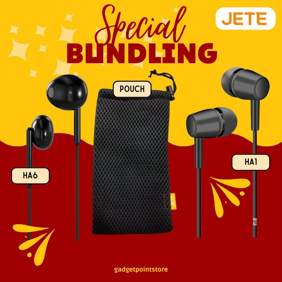 Bundling Headset JETE HA6 + Pouch Headset + Headset JETE HA1