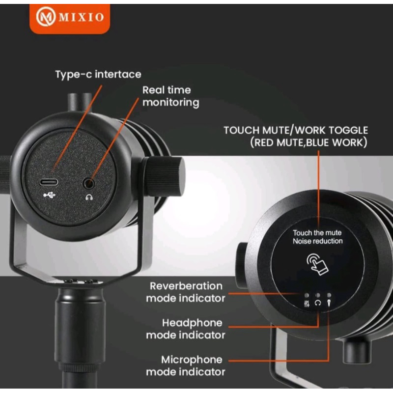 MIXIO TL-H1 Condenser Microphone USB Type-C with RGB Streaming &Gaming