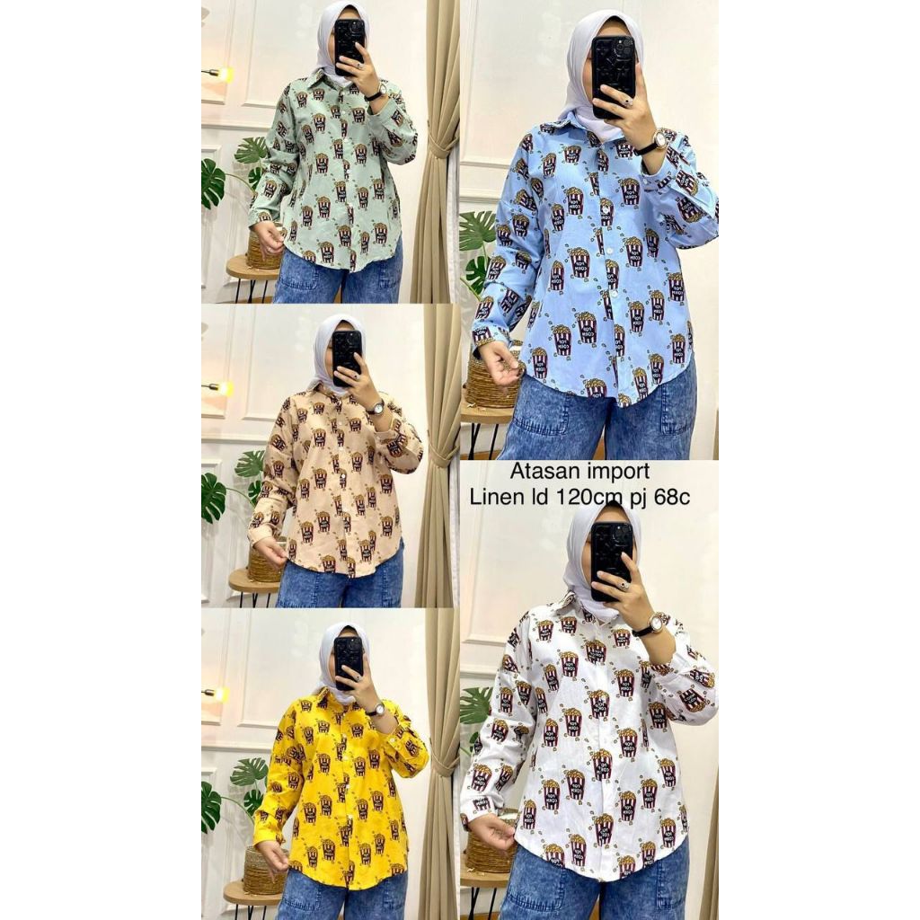 KEMEJA KATUN FULL PRINT MOTIF POPCORN AND GOOD BOY LENGAN PANJANG PREMIUM BASIC KEMEJA KATUN FLANEL 