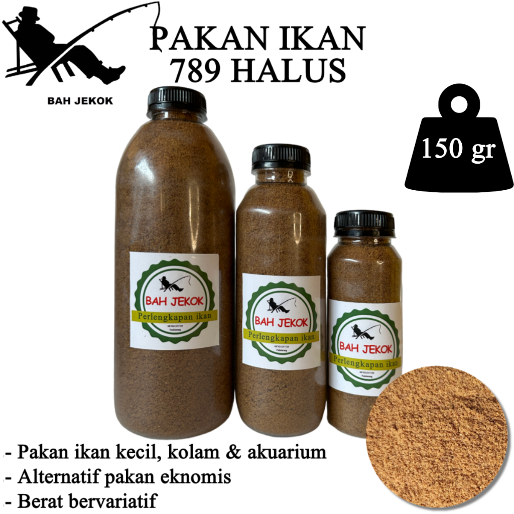Pelet 789 halus untuk pakan ikan kecil, burayak & ikan akuarium (150gr).
