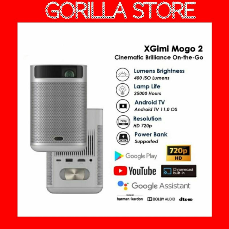 XGIMI MoGo 2 Portable Projector, Mini Projector with Wifi and Bluetooth
