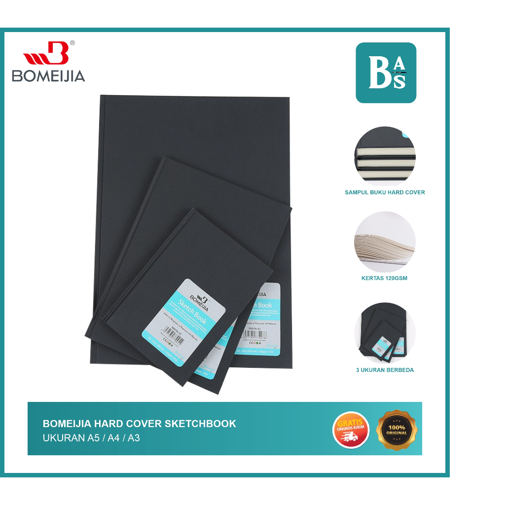 

Bomeijia Hard Cover Sketchbook A5 / A4 / A3