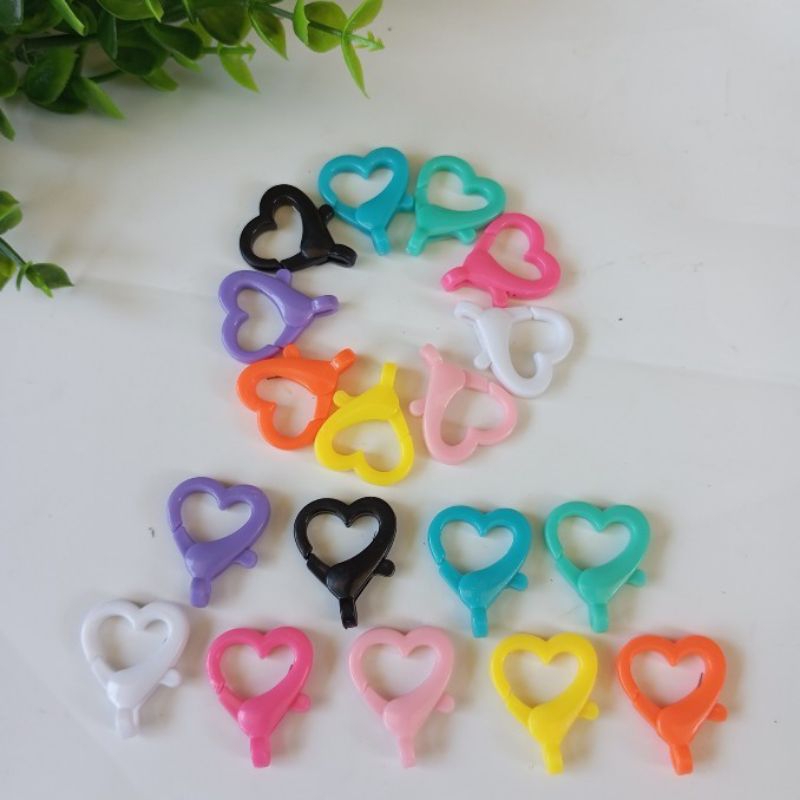 10 Pcs Kokot Love 25 mm Kait Love Plastik 2,5cm Kait Plastik Love Kait Plastik Warna Kokot Love Koko
