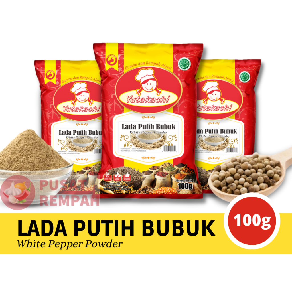 

Lada Putih Bubuk 100 gr Yutakachi / Merica Bubuk / Bumbu Rempah Dapur / Bumbu Masak