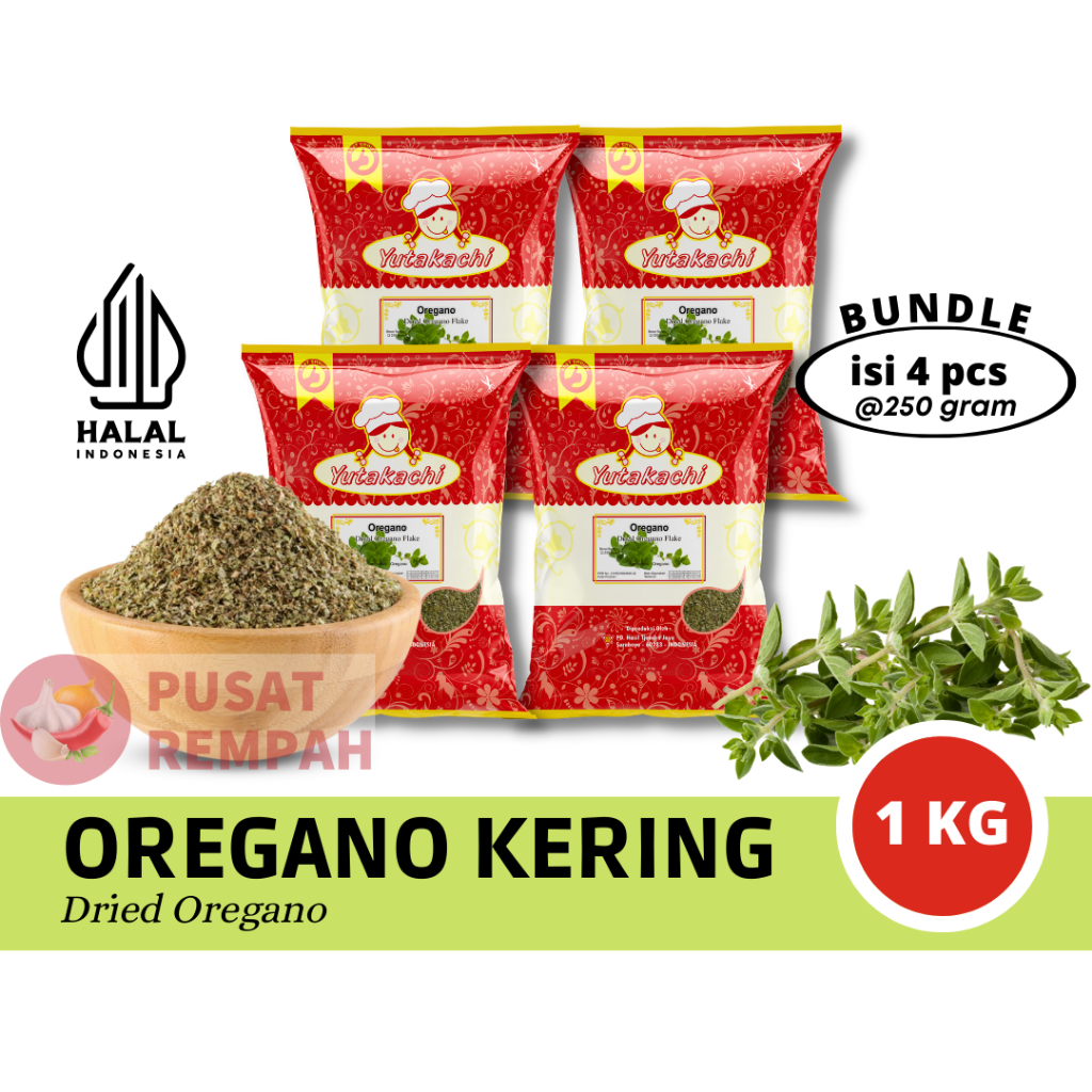 

Oregano 1Kg Yutakachi / Herbs / Bumbu Rempah Pizza Spaghetti Lasagna / Pusat Rempah