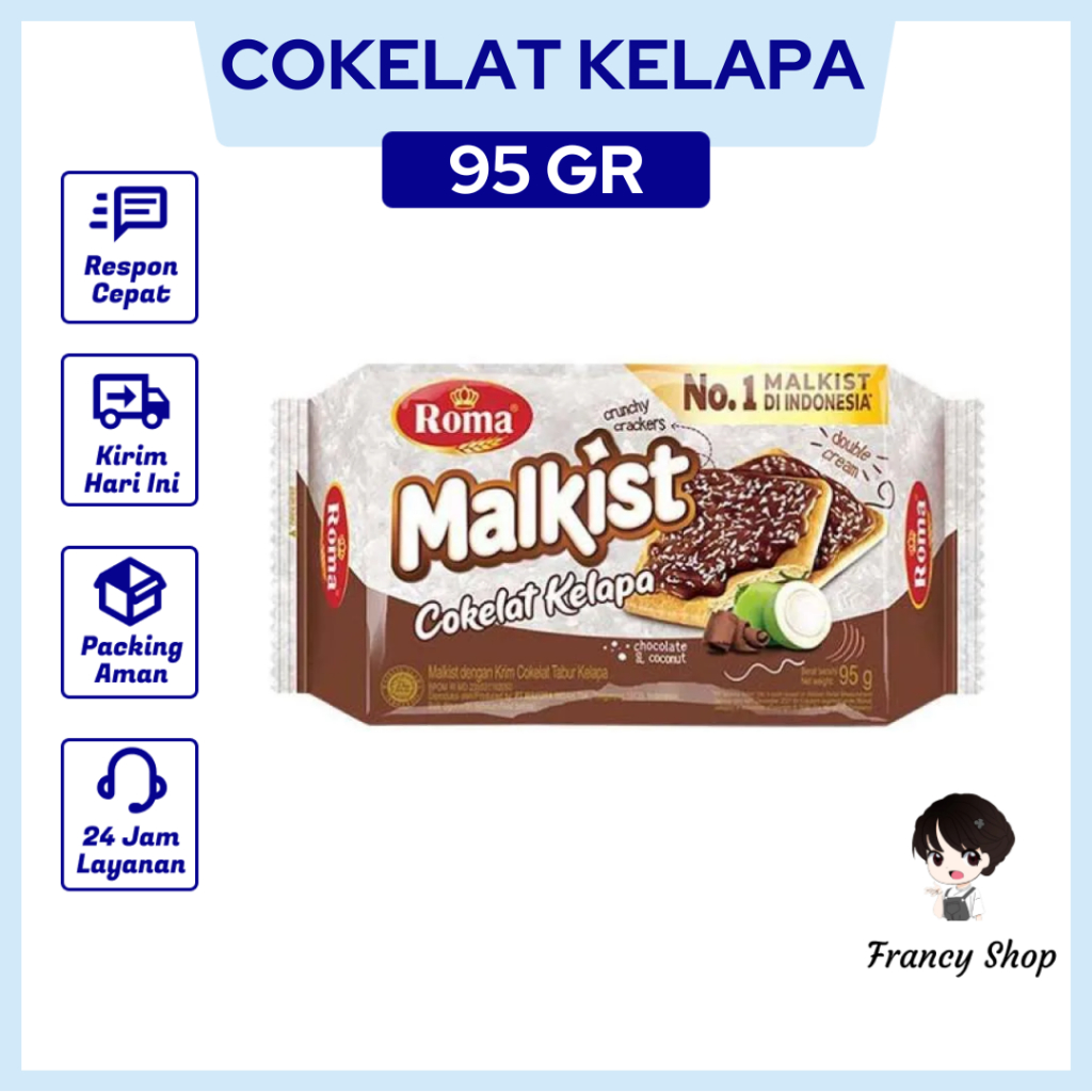 

Roma Malkist Cokelat Kelapa Biskuit Malkis Coklat 95 gr