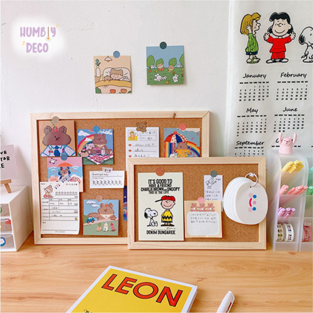 

Humbly Deco - Korean Minimalist Wooden Bulletin Decorative Cork Message and Vision Board | Papan Gabus Mading Memo Board Dekorasi Dinding