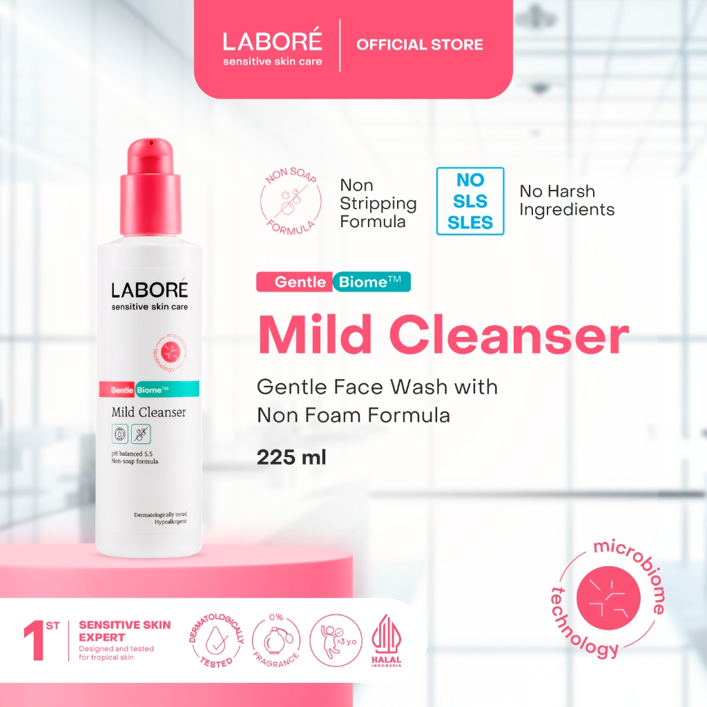 Labore GentleBiomeTM Mild Cleanser for Sensitive Skincare 225ml - Face Wash | Sabun Pembersih Wajah 